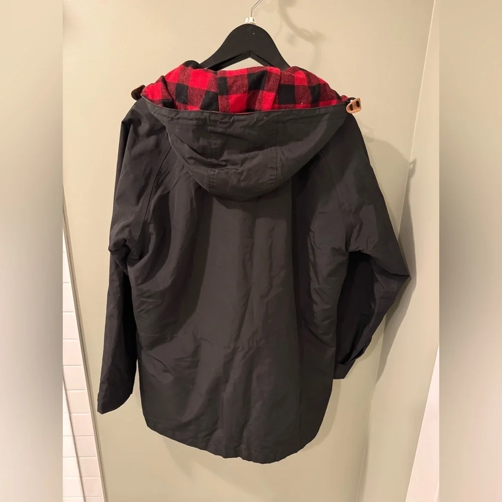 Woolrich Vintage Plaid Lining Mens Black Coat Large